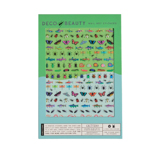 Deco Beauty Critters nail stickers with cute designs for quick at-home manicures