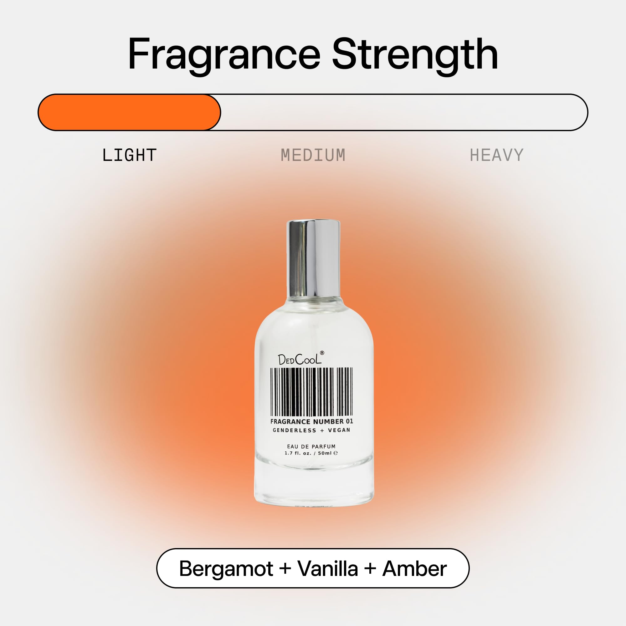 DedCool 01 Taunt bottle closeup, creamy notes with amber finish.