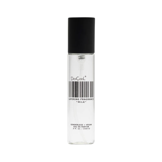 DedCool Milk EDP bottle front, genderless luxury and bright Mediterranean scent.
