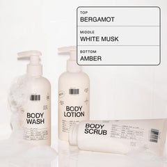 Scent profile of bergamot, white musk, amber for a comforting aroma.