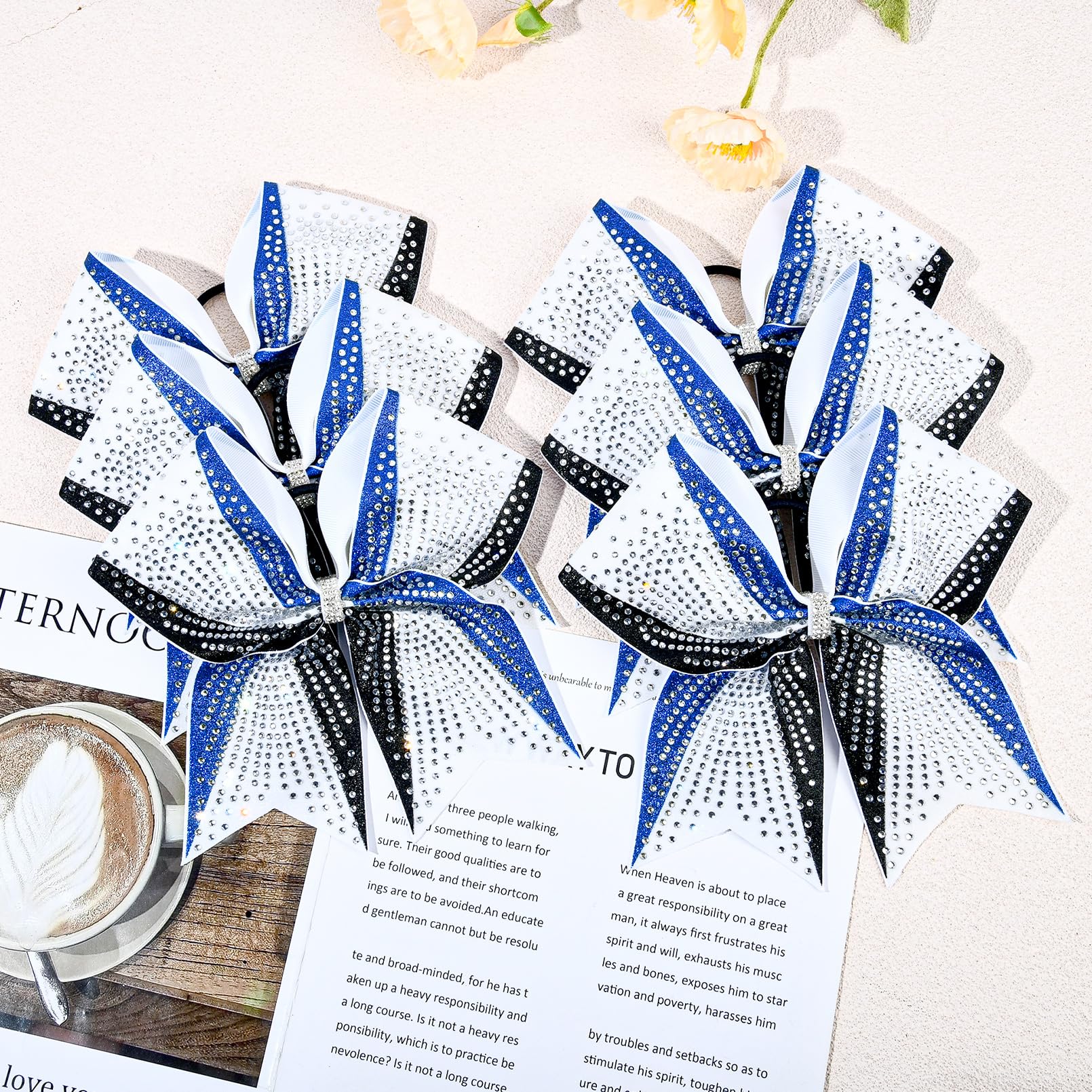 Model wearing DEEKA bows showcasing bold color and shine