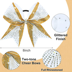 DEEKA glitter fabric finish bow highlights performance under arena lights.