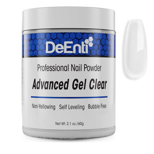 DeEnti acrylic nail powder delivers bubble-free, crystal-clear overlays.