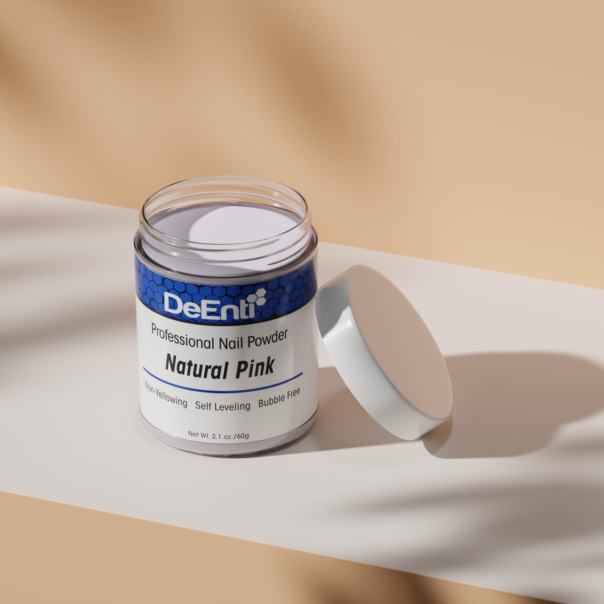DeEnti acrylic nail powder 2oz natural pink extensions for sculpted nails