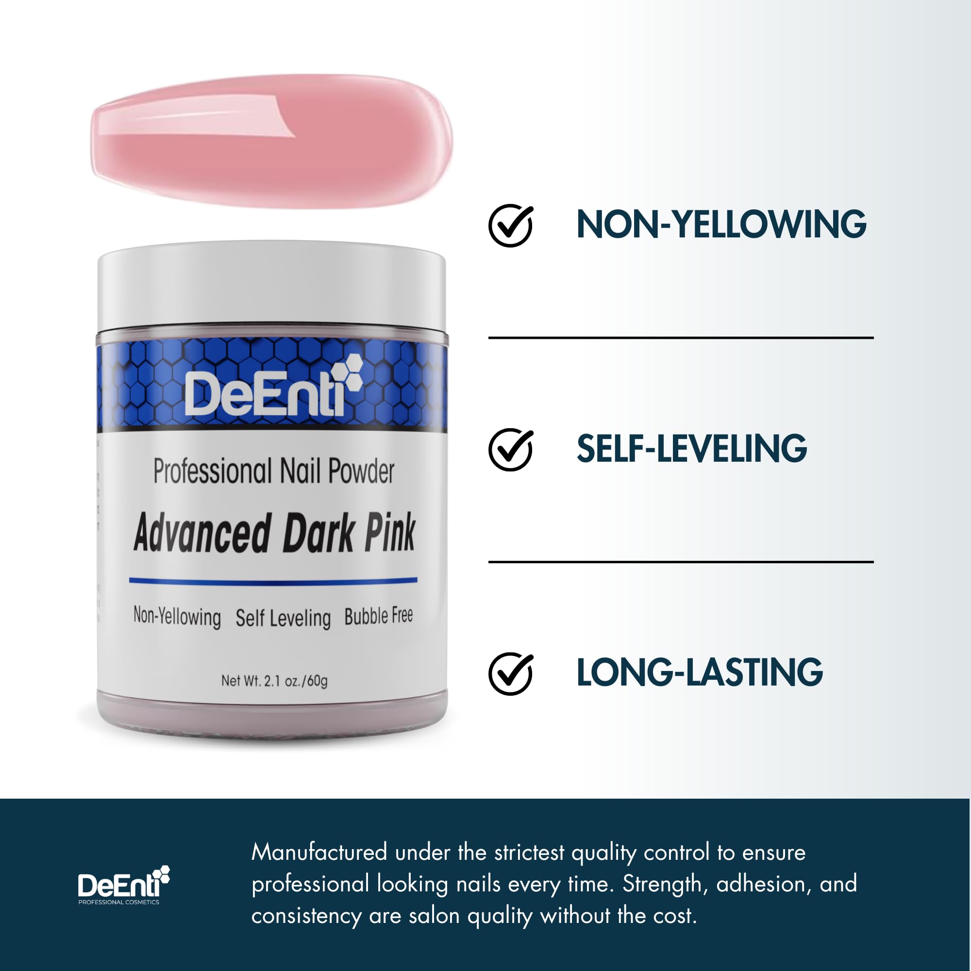 DeEnti nail brush with powder for precise mixing and overlays.