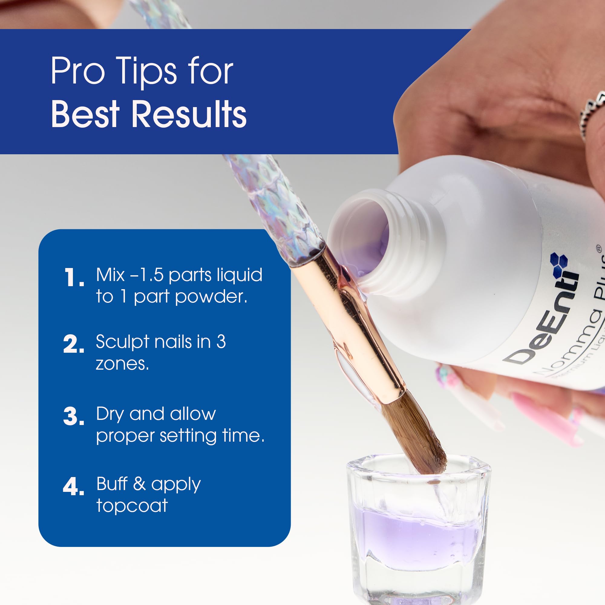 Nomma Plus sculpted acrylic nails with a salon-quality finish.