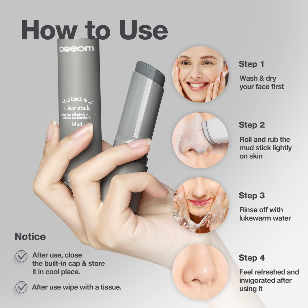 DEEOM Blackhead Remover Stick compact design ideal for travel and on-the-go skincare.