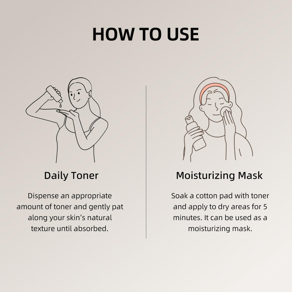 Alcohol-free label on DEEOM Real Yam Brightening Toner bottle