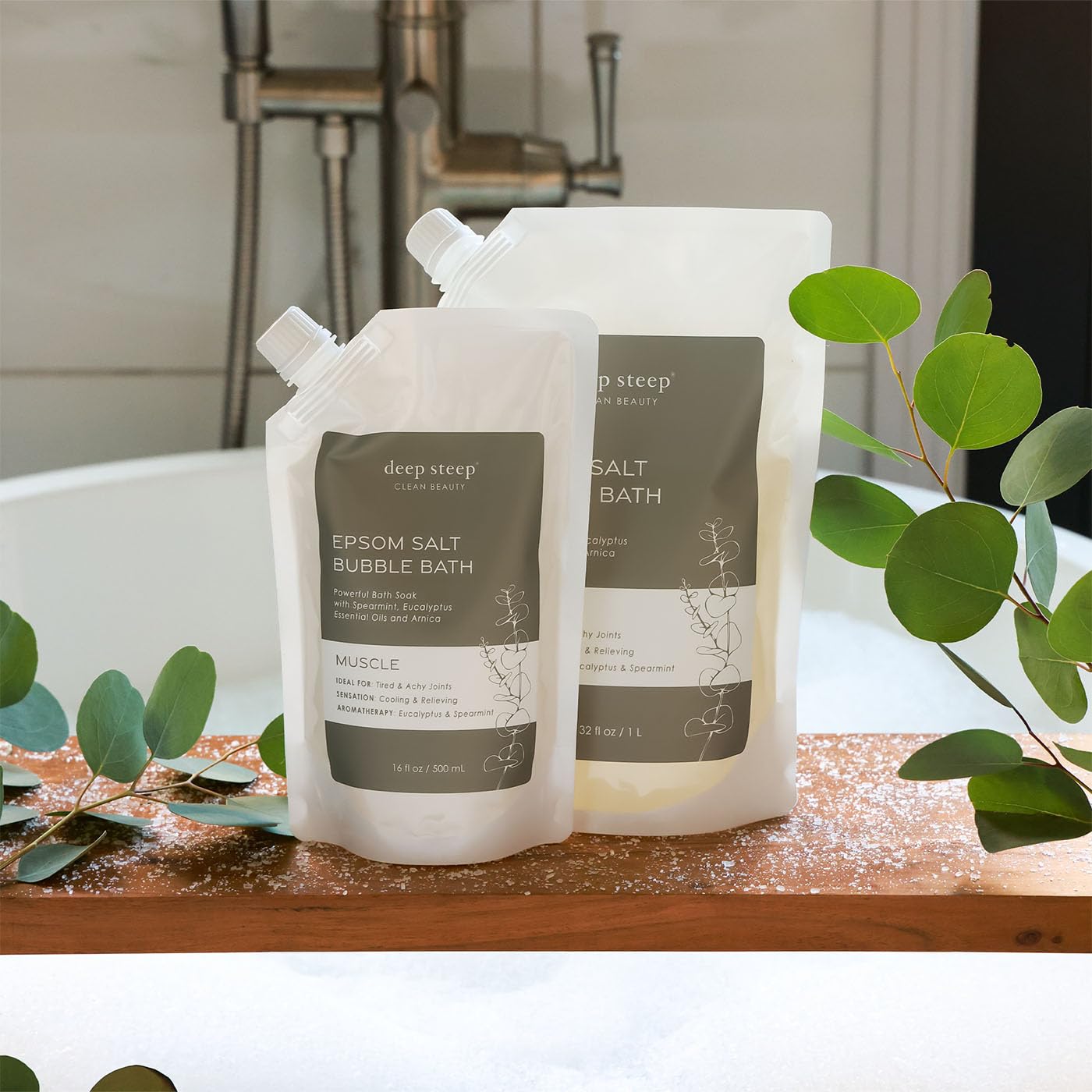 Deep Steep Arnica Ashwagandha infusion bath for muscle comfort.