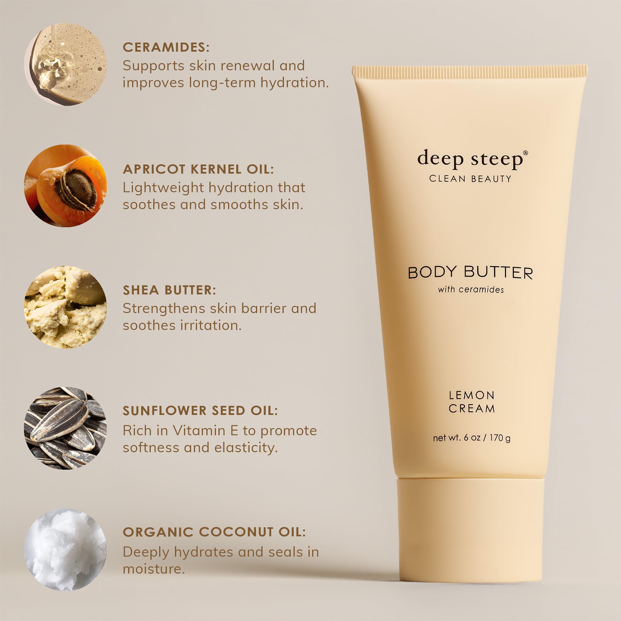 Deep Steep Body Butter aloe vera soothing scene suggests gentle care