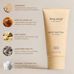 Deep Steep Body Butter aloe vera soothing scene suggests gentle care