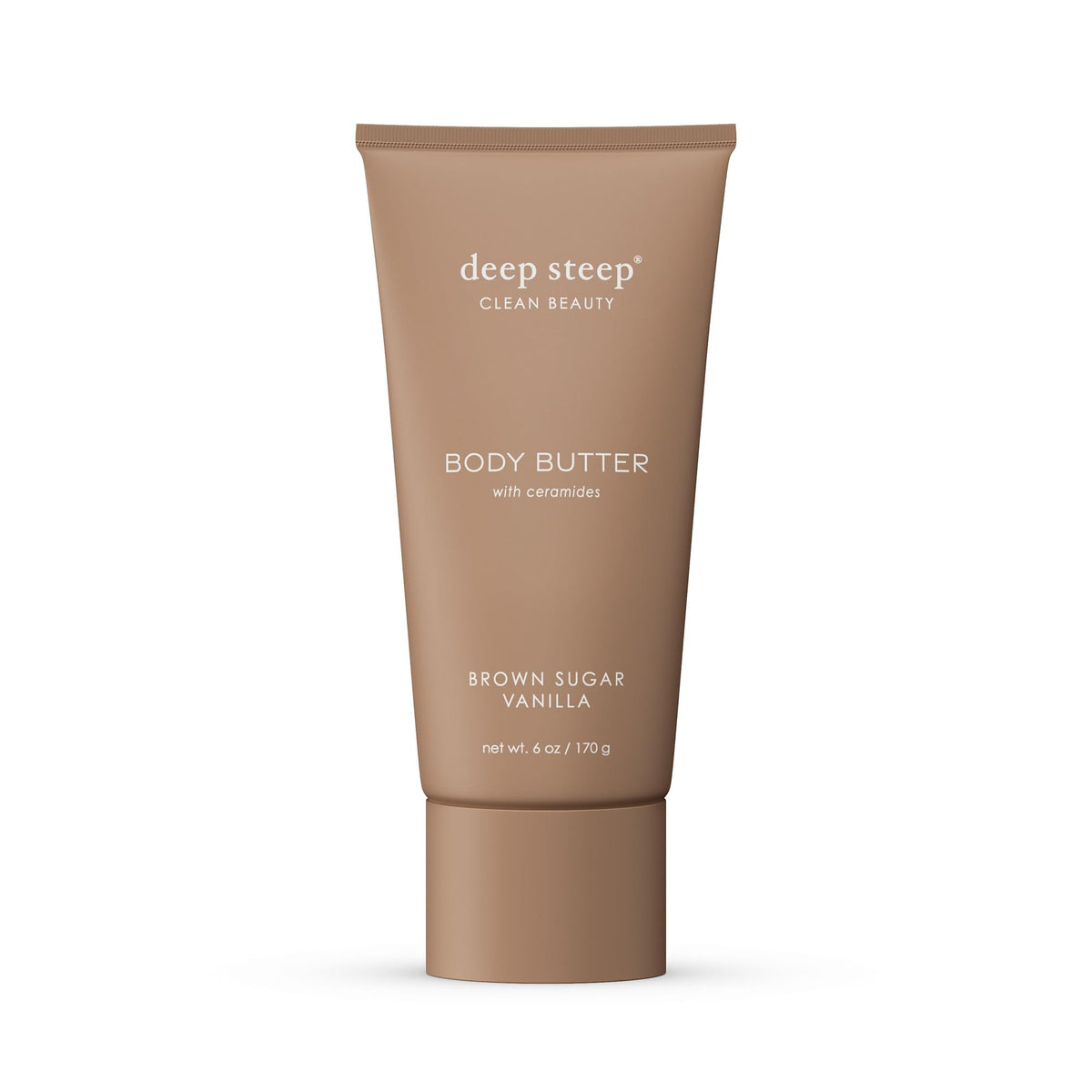 Deep Steep Body Butter jar with brown sugar vanilla for rich hydration.