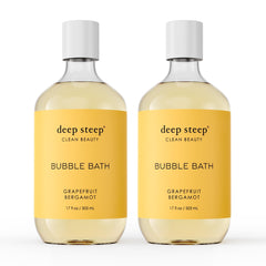 Deep Steep Grapefruit Bergamot bubble bath bottle offers a relaxing, skin-soothing soak