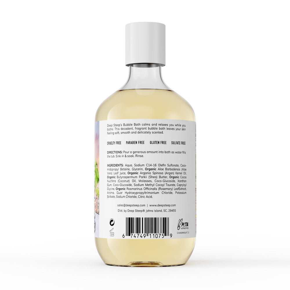 Deep Steep Raspberry Merlot bubbles promote a hydrating, comforting soak.