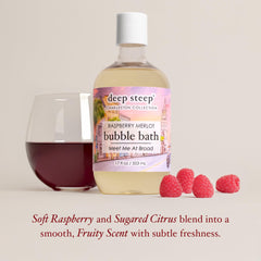Deep Steep Raspberry Merlot ingredients highlight skin-friendly formula.