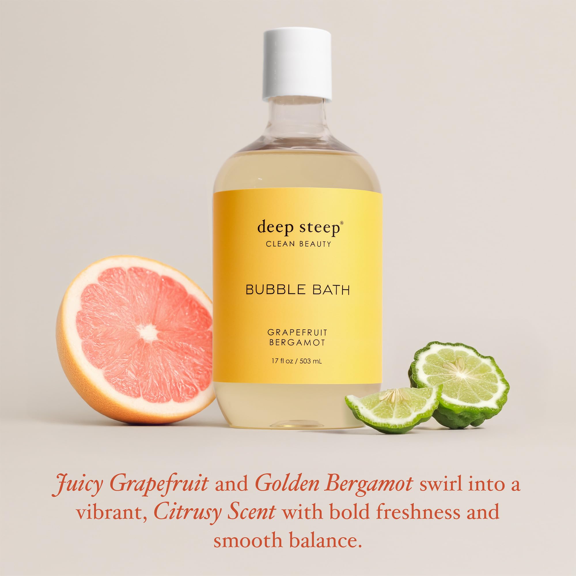 Calming spa-scene with Deep Steep bubble bath ready for unwinding