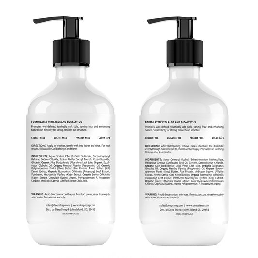 Deep Steep Curl Defining Conditioner bottle promotes detangling and soft curls