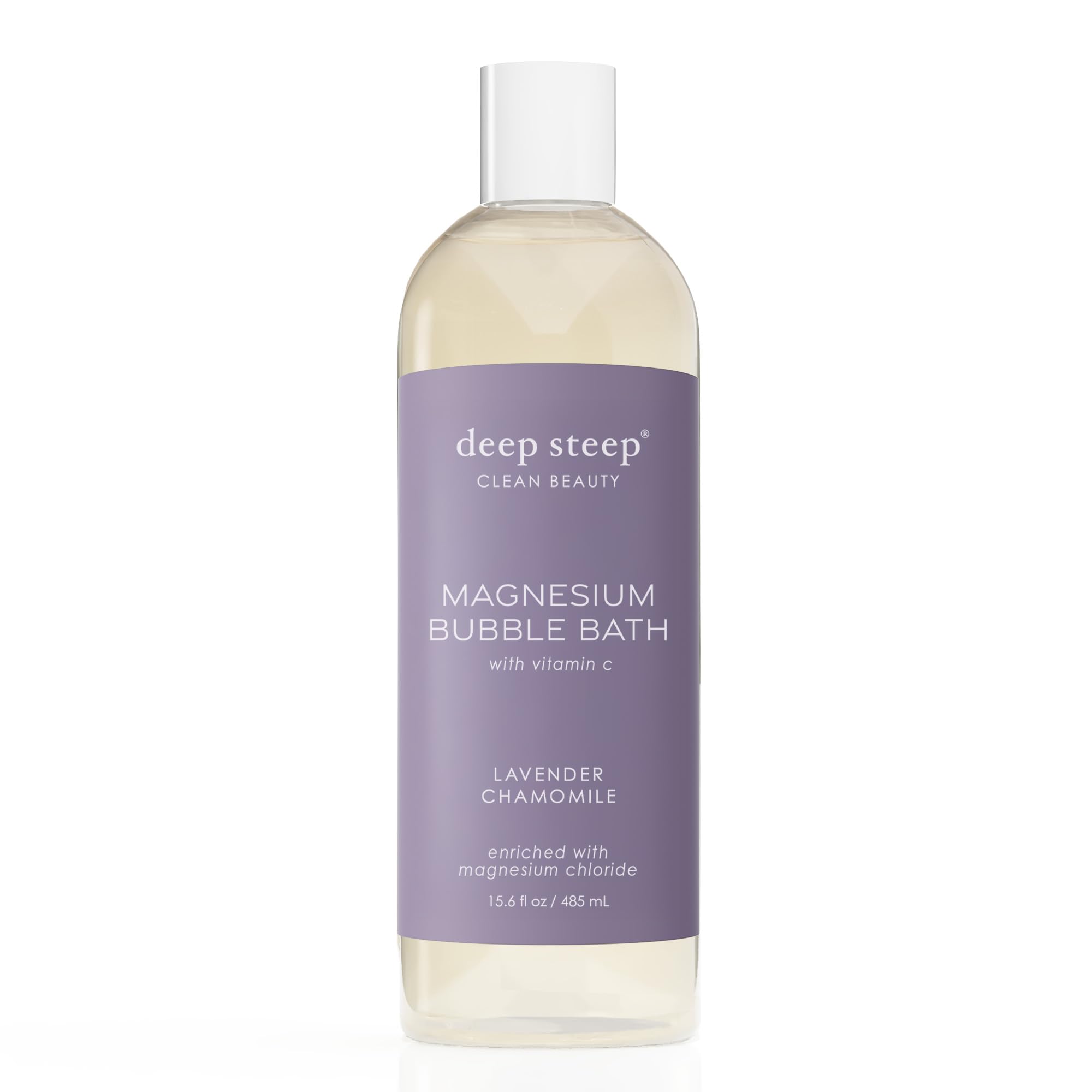 Deep Steep Magnesium Bubble Bath being poured for a relaxing soak