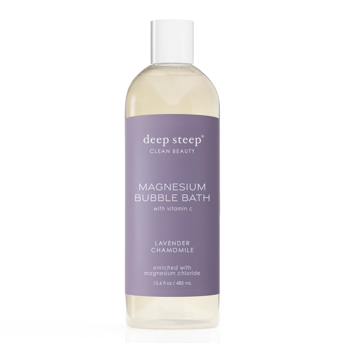 Deep Steep Magnesium Bubble Bath being poured for a relaxing soak