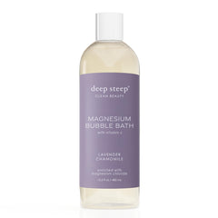 Deep Steep Magnesium Bubble Bath being poured for a relaxing soak