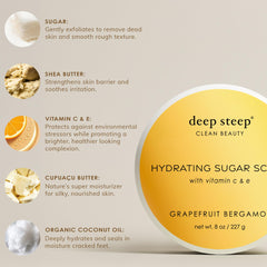 Vegan clean beauty badge on Deep Steep Honey Blossom Sugar Scrub