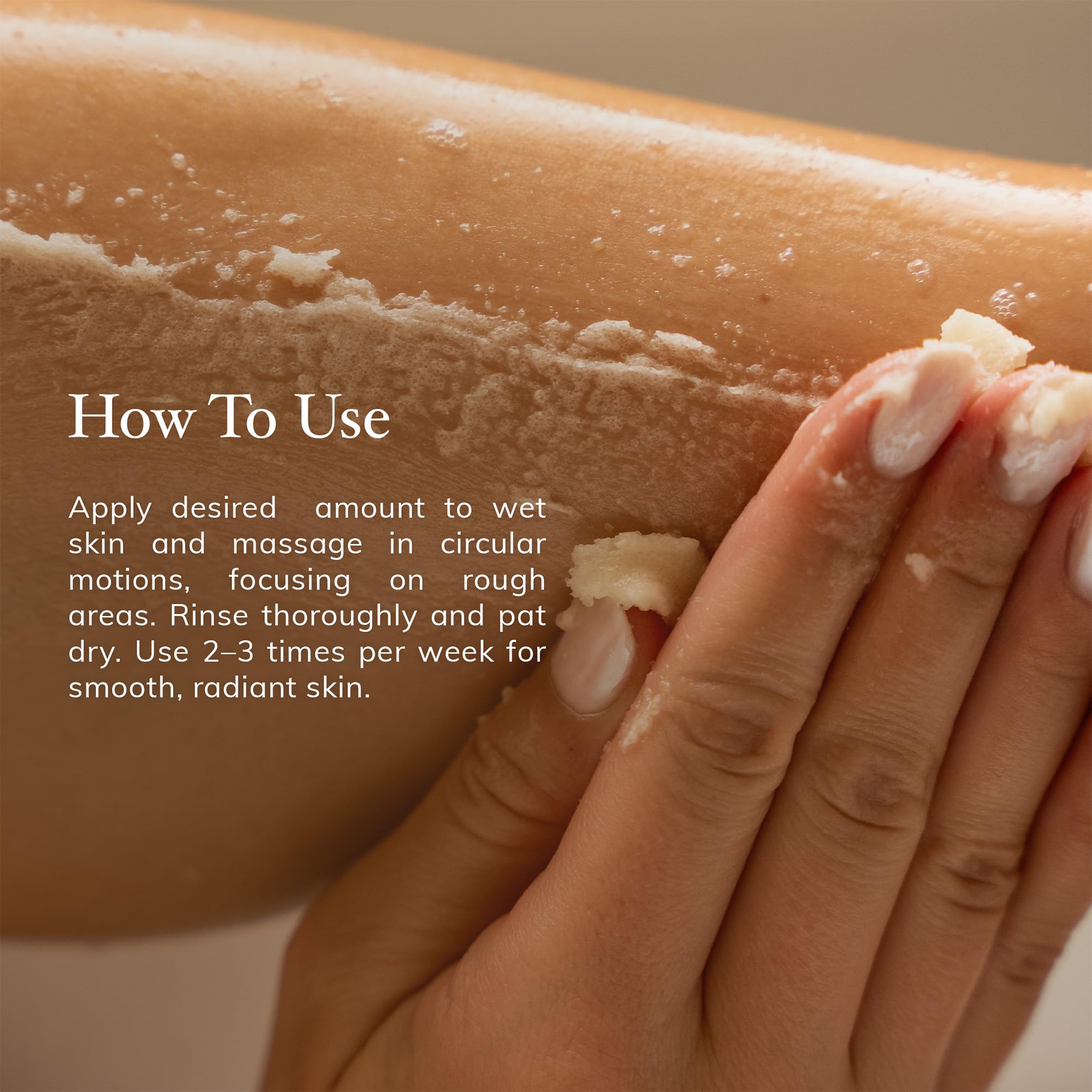 Vitamin E lends antioxidant support in this Deep Steep Honey Blossom scrub