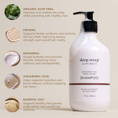Deep Steep sulfate-free label closeup emphasizing gentle cleansing
