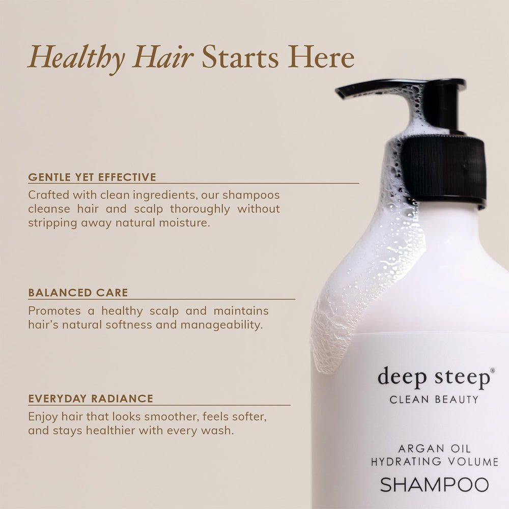 Deep Steep tea tree oil peppermint ingredients visual for scalp support