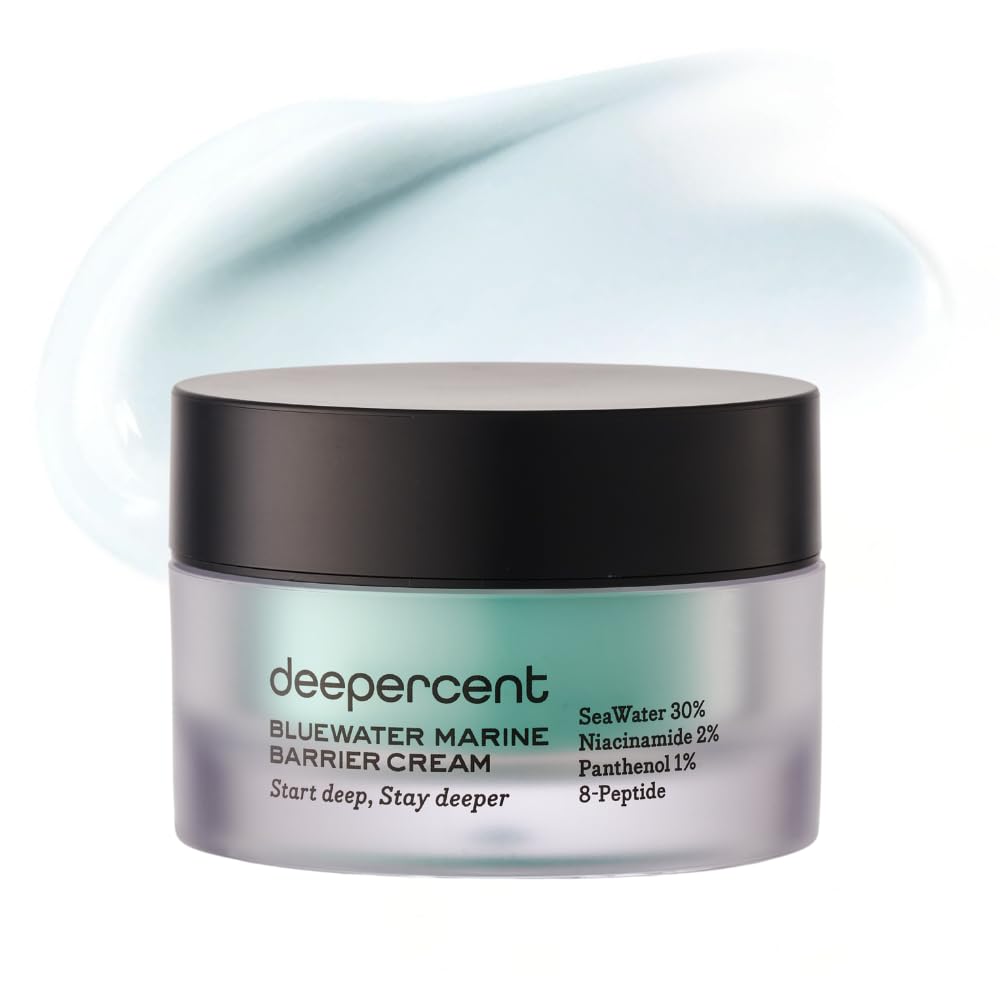 DEEPERCENT Bluewater Barrier Night Cream jar front showing overnight hydration and barrier support