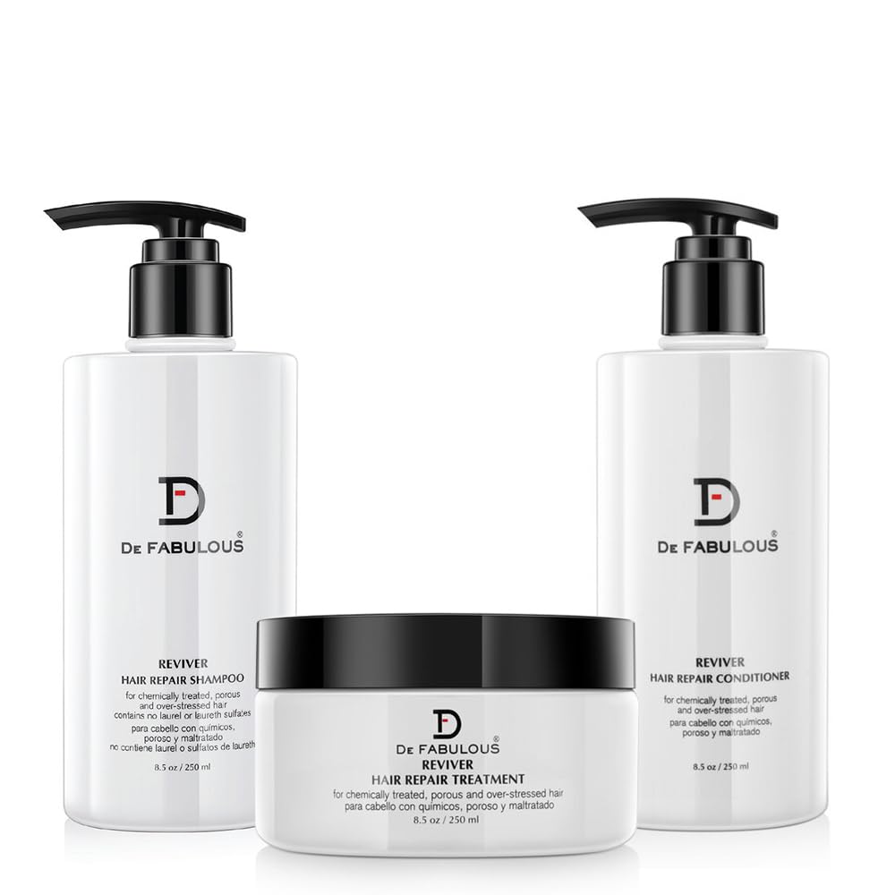 De Fabulous Reviver set bottle for deeply hydrated, stronger-looking hair