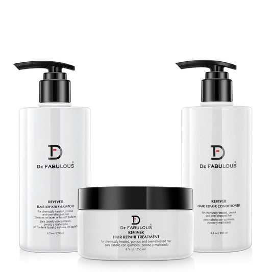 De Fabulous Reviver set bottle for deeply hydrated, stronger-looking hair