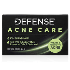 Defense Soap Acne Care Bar packaging highlights 2% salicylic acid formula