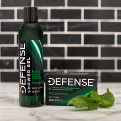 Defense Soap natural ingredients label showcases plant-based oils