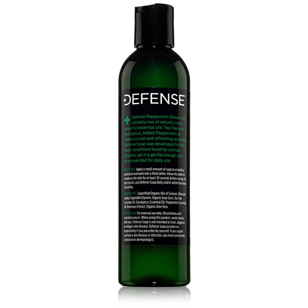 Defense Soap Peppermint Tea Tree Body Wash pack of two on shelf