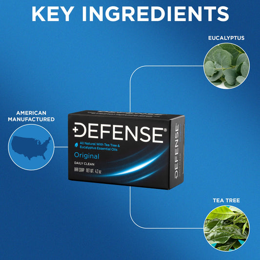 Defense Soap tea tree bar soap lathering cleans dirt and sweat
