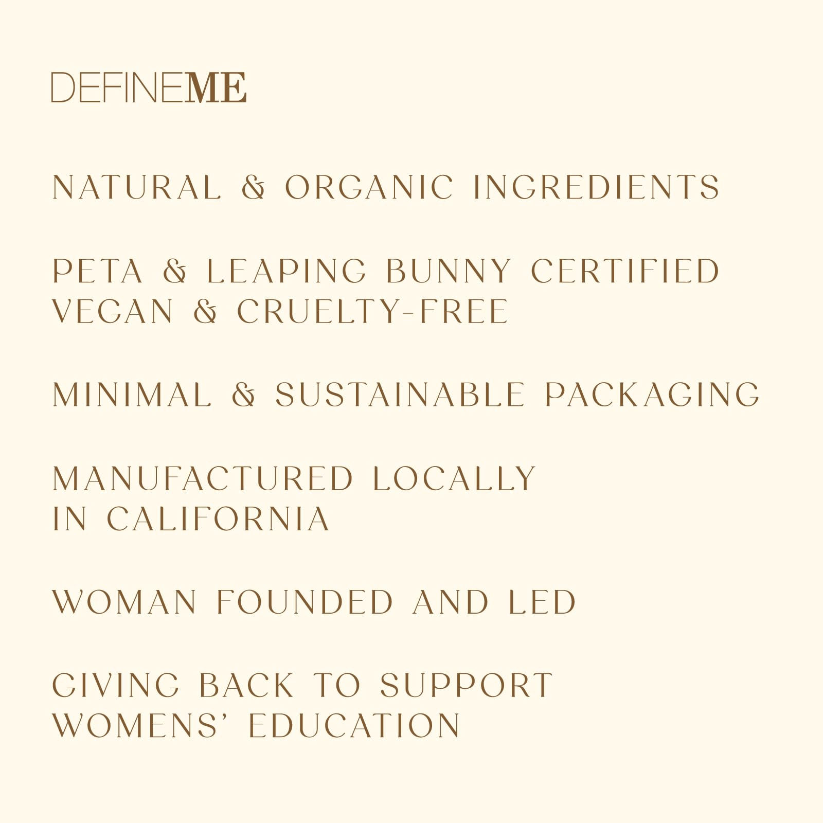 DefineMe Floret Vegan Cruelty-Free label emphasizes ethical non-toxic perfumery