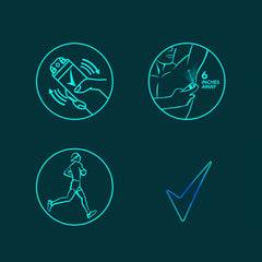 4-pack beside gym bag, convenient on-the-go protection.