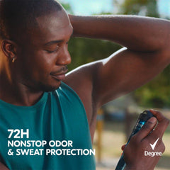 Degree 72-hour protection badge suggesting extended protection in active days.