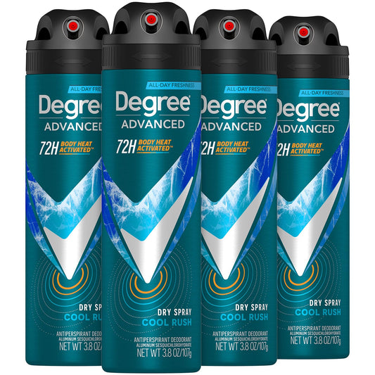 Degree Cool Rush 4-pack front view for daily freshness and protection.
