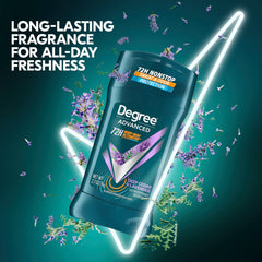 Degree Men Deep Cedar Lavender fragrance profile shown on packaging