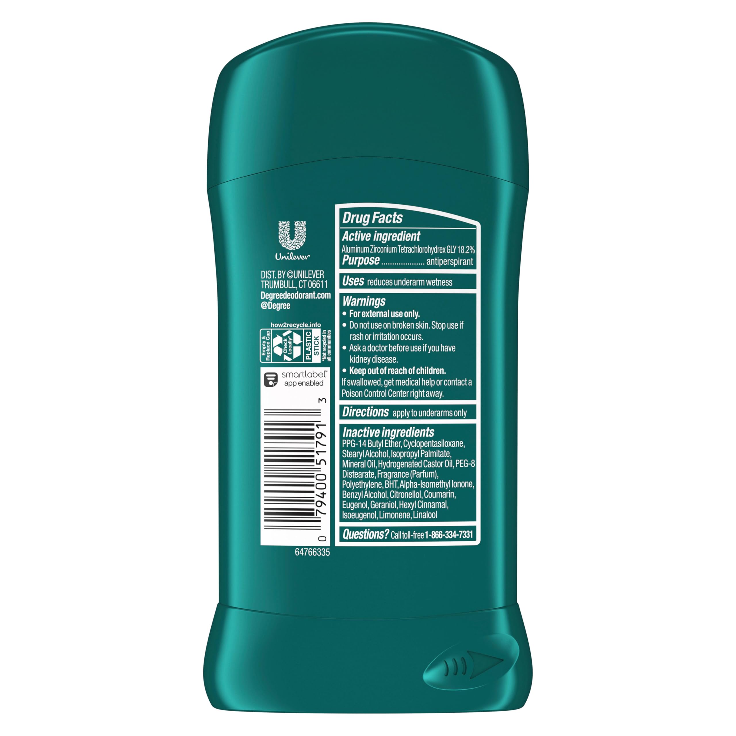 Twist to open Degree Ultra Fresh Cool Rush stick showing easy use