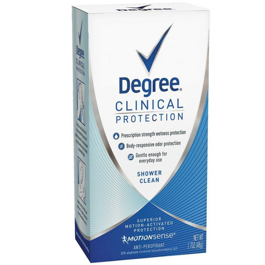 Degree Women Clinical Protection Shower Clean deodorant 4-pack keeps you fresh and confident all day.