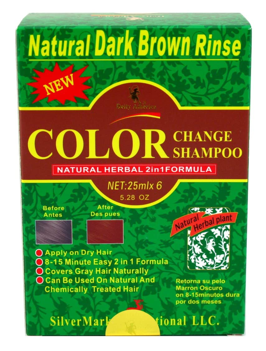 Deity America natural herbal 2in1 color-change shampoo bottle for gray-to-brown coverage