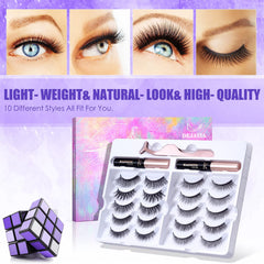 DEJAVIA magnetic-eyeliner tubes secure hold with fast-drying formula for lasting look.