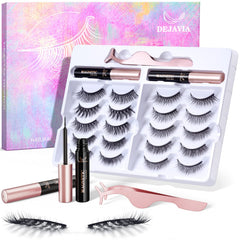 DEJAVIA magnetic lashes: 10-pairs kit for easy, reusable glamour in daily wear.