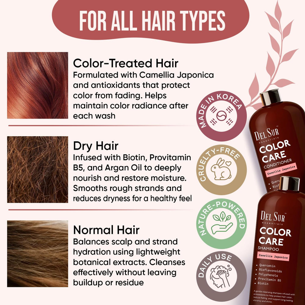 DEL SUR Biotin-rich formula banner indicating strengthening and shine