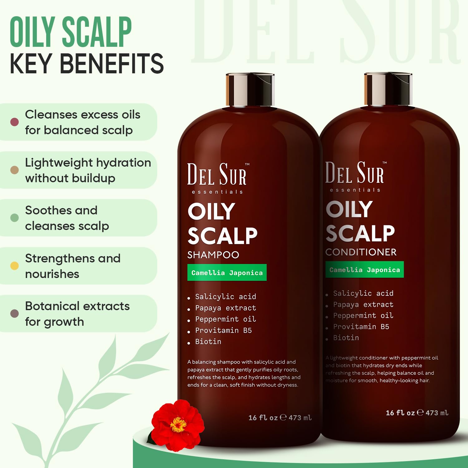 DEL SUR Clarifying Shampoo close-up foam indicates gentle cleansing for oily roots