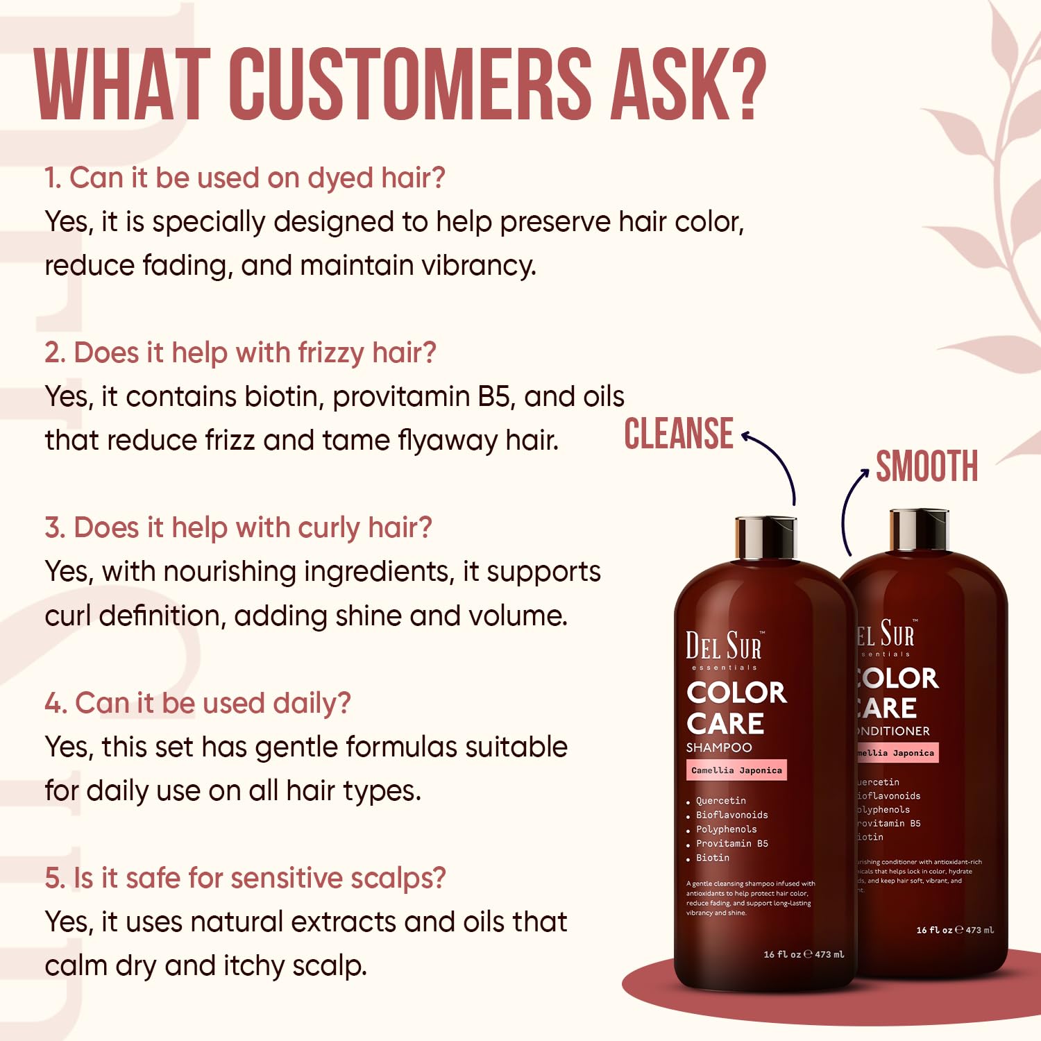 DEL SUR Daily-use haircare packaging ready for home or travel