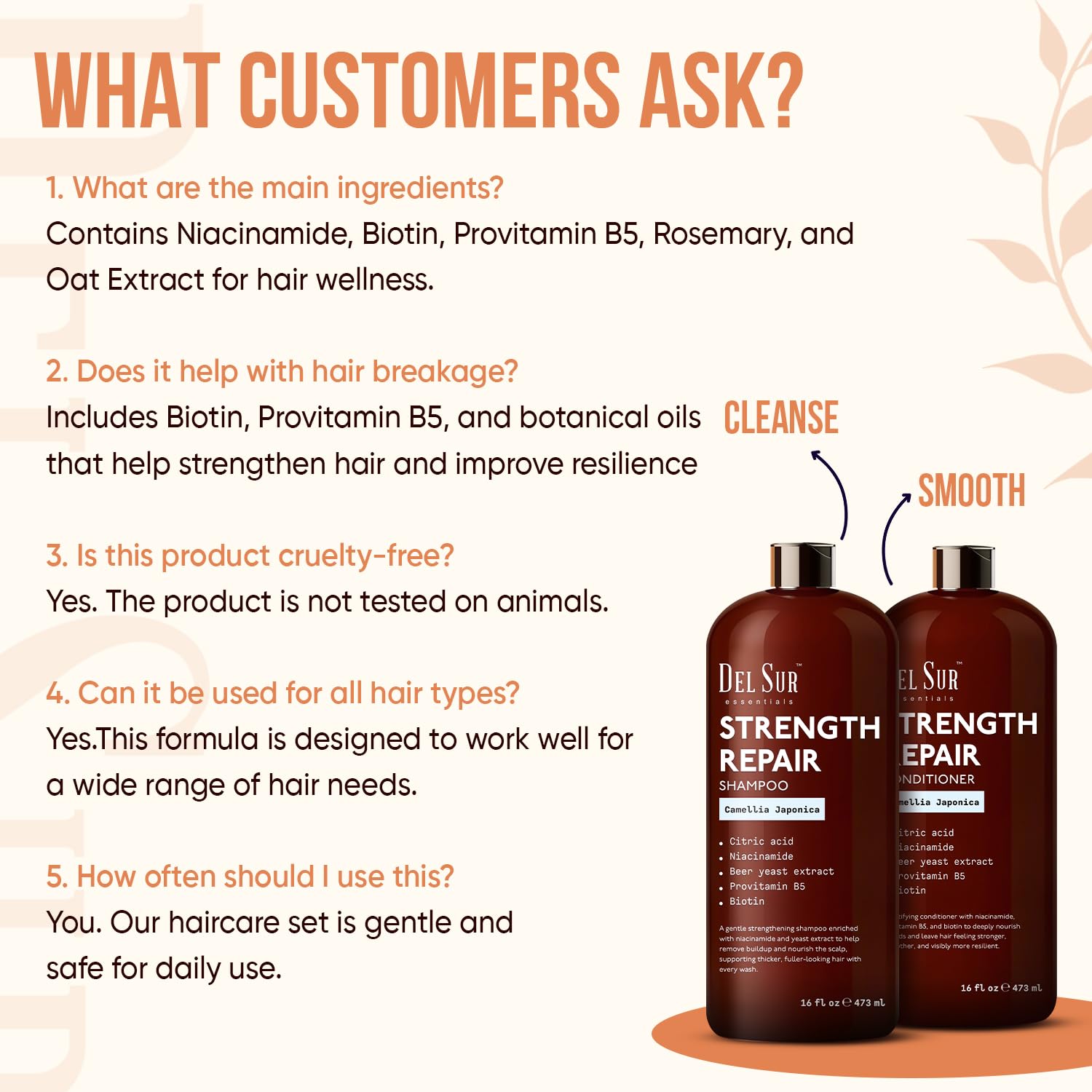 DEL SUR rinse water running through hydrated, revitalized strands