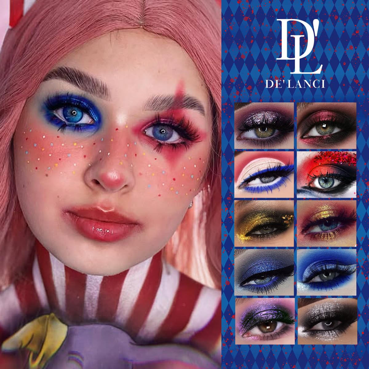 DE'LANCI Klein blue matte swatch offers cool, futuristic smoky eye possibilities.
